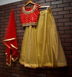 *Net Dupatta with gold border *Skirt with Full Gold Embroidery *Gold Beading on Blouse *Readymade Lehenga Choli/Crop Top Set *Size: Blouse Bust: 40 inches (+ 2 inch margin) Waist: 36 inches (+2 inch margin) Skirt length: 41 inches Skirt waist: 37 inches *Color May Vary Slightly From Picture *Our store is located in Los Angeles Festive Skirt With Resham Embroidery For Reception, Anarkali Skirt With Resham Embroidery, Traditional Skirt With Resham Embroidery For Reception, Festive Resham Embroidered Traditional Drape Skirt, Semi-stitched Sets With Gold Embroidery And Traditional Drape, Festive Traditional Drape Skirt With Resham Embroidery, Festive Resham Embroidery Traditional Drape Skirt, Festive Resham Embroidered Traditional Skirt, Festive Skirt With Resham Embroidery And Traditional Drape