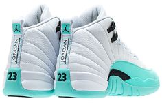 Nike Air Jordan 12 Retro GG Light Aqua 510815-100 Nike Shoes Women Fashion, Pretty Sneakers, Nike Fashion Shoes, Jordan Shoes Girls, Jordan Shoes Retro, Air Jordan 12, All Nike Shoes, Shoes Sneakers Jordans, Nike Air Shoes