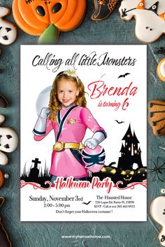 Power Rangers Halloween theme party invitation for girl. Power Rangers Birthday Party Invitations, Power Rangers Halloween, Power Rangers Theme, Halloween Template, Halloween Theme Party, Halloween Invite, Pink Power Rangers, Halloween Templates, Pink Power