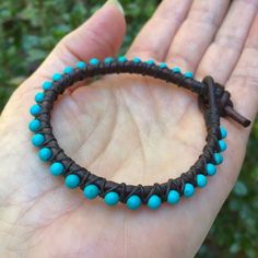 Turquoise Leather Wrap Bracelet - Turquoise Wrap Bracelet - Turquoise Bracelet - Leather Wrap - Sout Turquoise Hand-wrapped Hippie Beaded Bracelets, Hippie Turquoise Hand-strung Bracelets, Spiritual Turquoise Hand Wrapped Friendship Bracelets, Spiritual Hand Wrapped Turquoise Friendship Bracelets, Spiritual Hand-wrapped Turquoise Friendship Bracelets, Adjustable Turquoise Wrap Bracelet For Festival, Turquoise Hand Wrapped Bracelets For Festivals, Bohemian Turquoise Leather Bracelet As Gift, Turquoise Hand Wrapped Wrap Bracelet Gift