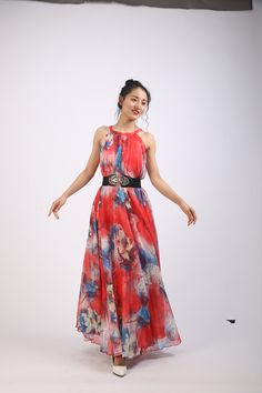 Chiffon Red Flower Long Party Dress Evening Wedding Lightweight Sundress Summer Holiday Beach Dress Bridesmaid Dress Maxi Skirt Detail Info: ❤ Color: Red flower as picture More color choice link: https://www.etsy.com/listing/213656440/chiffon-dress-color-card?ref=shop_home_feat_1 you just note the color you want with order, we will make according to your note. ❤ Material: Chiffon ❤ The dress doesn't limit the chest size and waist size, arm hole 45cm (if your upper arm circle circumference is mor Red Floral Print Chiffon Party Dress, Summer Chiffon Maxi Dress Non-stretch, Red Floor-length Maxi Dress For Beach, Flower Long Dress, Red Floor-length Chiffon Dress For Summer, Red Off-shoulder Maxi Dress With Floral Print, Long Flower Dress, Tea Length Bridesmaid Dresses, Beach Holiday Dresses