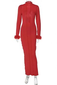 45867876483322|45867876516090|45867876548858 Feather Sleeves, Faux Collar, Turtleneck Midi Dress, Backless Long Dress, Long Red Dress, Red Feather, Green Mini Dress, Bodycon Maxi Dresses, Backless Maxi Dresses