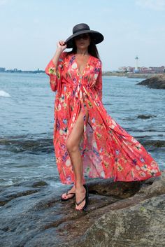 Transparent Beach Dress with belt closer suitable for your summer vacation.  Whether you are headed to the beach or an evening out, this Loose Fit Beach Coverup would be your perfect pick!  See Through Beach Dress is perfect for the beach and hot summer days on the seaside.  A definite head turner! The model wears size M - 5,6' / 170 cm Made of: Chiffon Care: Machine Wash 30oC Hand Wash with warm water Medium hot iron All of our packages are sent out with tracked delivery.  Keep in mind that cus V-neck Beach Dress With Tie Waist For Vacation, V-neck Swimwear With Tie Waist For Summer, Spring Beach Party Cover-up With Tie Waist, Summer Beach Cover-up With Tie Waist, Beachy Cover-up For Vacation Party, V-neck Tie Waist Beach Cover-up, Spring Party Beachwear Cover-up, Summer Party Cover-up, Maxi Length, Summer Party Cover-up Maxi Length