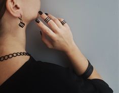 Matt Black Three Lines Band Ring Jet Black Knuckle Ring - Etsy Black Stackable Rings, Black Metal Midi Rings As Gift, Black Metal Midi Rings For Gifts, Black Metal Midi Rings For Gift, Elegant Black Metal Midi Rings, Trendy Black Midi Rings For Gift, Trendy Black Midi Rings As Gift, Black Open Ring Metal Rings, Modern Black Rings For Party