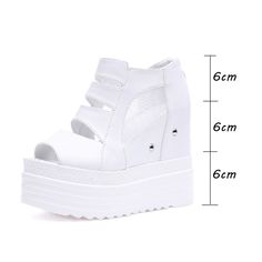 Shipping: Worldwide Express Shipping AvailableDelivery time: 7-15Days Fast ShippingReturns: Fast refund, 100% Money Back Guarantee.SPECIFICATIONSBrand Name: NoEnName_NullHeel Height: Super High (8cm-up)With Platforms: YesPlatform Height: 5-7cmSandal Type: GLADIATOROrigin: Mainland ChinaOccasion: CasualUpper Material: PUOutsole Material: RUBBERBack Counter Type: Cover HeelPattern Type: SolidSide Vamp Type: OpenFit: Fits true to size, take your normal sizeStyle: ROMEHeel Type: WedgesLining Materia White High Heel Wedge Sandals For Summer, White Wedge Sandals For Summer, White Platform Wedge Sandals With Round Toe, White Wedge Sandals For Summer Beach, White Round Toe Wedge Sandals For Spring, White Synthetic Sandals For Summer, White Closed Toe Wedge Sandals For Spring, Closed Toe Synthetic Summer Sandals, Closed Toe Synthetic Sandals For Summer