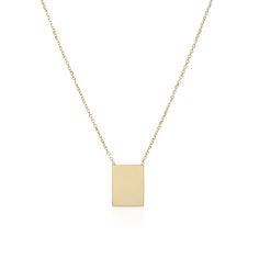 Vale Jewelry Rectangle Plate Necklace with hand-cut and hand-polished rectangle shaped pendant. Available in 14K yellow, white and rose gold. Rectangle Plate, Vale Jewelry, Rectangle Plates, Black Diamond Necklace, Diamond Bar Necklace, Heart Choker Necklace, Rosecut Diamond Ring, Plate Necklace, Diamond Bar