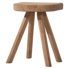 a small wooden stool with three legs