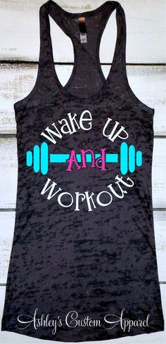 Womens Workout Tank Tops Wake Up And Workout Cute Fitness Apparel Clothes For The Gym Personal Trainer Top Work Out Gifts Fit Moms Custom Fitness Shirt Design, Gym Personal Trainer, Cute Running Outfit, Fitness Tank Top, Funny Workout Tanks, Gym Tanks, Gym Tops, Workout Attire, Workout Tanks