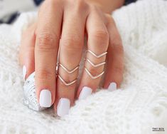 5 Chevron Knuckle Rings Above The Knuckle Rings | Etsy Knuckle Rings Silver, Mid Finger Rings, Cowgirl Magazine, Vintage Engagement Rings Unique, Bead Bar, Bar Stud Earrings, Chevron Ring, Knuckle Rings, Finger Rings