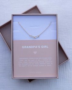 Save 10%, purchase 2+ items with code: LINKED10 Save 15%, purchase 4+ items with code: LINKED15 Save 20%, purchase 6+ items with code: LINKED20 grandpa's girl gift * each necklace sold separately unbreakable connections are forged with love. one for each of us... linked for life. these interlocking charms symbolize the strength of our bond. whether near or far apart, we're always linked at heart. this is the chic grandpa's girl necklace you've been looking for! each necklace sold separately. gre Necklace For Granddaughter Under $25.00, Grandpa And Granddaughter, Girl Necklace, Granddaughter Gift, Girls Necklaces, Grandpa Gifts, Gift Necklace, Girl Gifts, Gold Vermeil