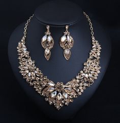 Description: Look great, feel wonderful and sophisticated, wearing this women's fashion elegant stylish luxury statement rose flower premium quality cubic zirconia jewelry set. You will have lots of ways to enjoy this gorgeous, versatile and beautiful jewelry set with your variety of outfits. Awesome to wear for special events like weddings, engagement parties, birthday celebrations, banquet dinners, dates and more, and also an excellent choice as a gift to you or to your loved ones.Details: QUI African Wedding Jewelry, Flower Rainbow, Queen Jewelry, Bridal Accessories Jewelry, Crystal Jewelry Sets, Stylish Necklace, Color Flower, Fashion Jewelry Sets, Rhinestone Wedding