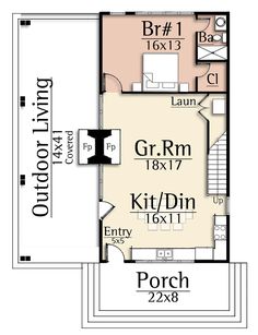 the floor plan for a two story house