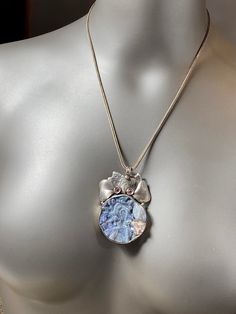 "Artisan Rainbow Druzy pendant comes with 20\" silver chain Hand-made Sterling Silver 925. Stones used: Rainbow Druzy, Pink Tourmaline. Height -2 1/2\" (including bail), Width - 1 3/4\" Height - 65mm (including bail), Width - 45mm Unique Handcrafted One-of a-kind Design Pendant Each Piece of Jewelry in my Collection is Absolutely One of a Kind! When you start wearing a piece of my jewelry you will fall in love with it more and more each day and feel that good Energy and Love that I pass into it Sterling Silver Large Round Pendant Jewelry, Artistic Sterling Silver Necklaces, Nickel Free, Large Pendant Snake Chain Necklaces For Gifts, Silver Snake Chain Necklace With Large Pendant, Artistic Sterling Silver Nickel-free Necklace, Artistic Sterling Silver Necklace Nickel Free, Silver Necklace With Large Pendant And Snake Chain, Sterling Silver Snake Chain Necklace For Gifting, Unique Snake Chain Jewelry Gift