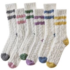 PRICES MAY VARY. GREAT MATERIAL- Fuzzy slipper socks for women is blend of High Quality Material. They are very soft, breathable, durable, Soft cloud-like fluffy material will keep your feet and toes warm on cold weather, fluffy socks can help you better enjoy your winter indoor time, so everyone can enjoy these colorful cute socks! COZY & FLUFFY- Warm soft slipper women home socks are made of super soft coral velvet inner and outer design. Soft and warm touch features will make your feet feel c Warm Cozy One Size Socks, Thick Cozy Winter Socks, Fluffy Winter Socks, Cheap Cozy Soft Socks, Cozy Warm One-size Socks, Outer Design, Bed Socks, Best Anniversary Gifts, Fluffy Socks