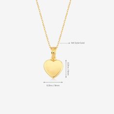 Heart Necklace - Gelin Diamond Elegant Yellow Gold Heart Necklace Keepsake, Elegant Yellow Gold Heart Necklace For Keepsake, Minimalist 14k Gold Necklace With Heart Charm, Minimalist Tarnish Resistant 14k Gold Heart Necklace, 14k Gold Heart Pendant Charm Necklace, 14k Gold Heart Charm Necklace, Delicate Yellow Gold Heart Necklace With Round Pendant, 14k Yellow Gold Heart Necklace With Delicate Chain, Minimalist Yellow Gold-plated Heart Necklace