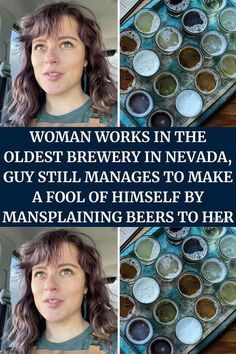 woman works in the oldest brewery in nevada, guy still manages to make a fool of himself by manipulating beers to her