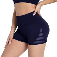 Item: Woman Yoga Shorts High Waist Workout Shorts Color: Navy Size: Medium Waist (Lay Flat): 13” Length: 12” Inseam: 2.5” Blue Activewear With Built-in Shorts For Light Exercise, Yoga Sportswear Shorts With Short Leg, Sportswear Yoga Shorts With Short Leg, High Waist Athletic Shorts For Training, Breathable Navy Workout Bottoms, Sporty High-waisted Sports Shorts, Sporty High Waist Sports Shorts, Sporty High-waist Shorts For Sports, Navy Breathable Workout Bottoms