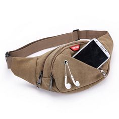 Style: CasualMain Material: CanvasMaterial Composition: Ployester SKU: 2160886 Fanny Pack Style, Edc Bag, Wallet With Coin Pocket, Canvas Leather Bag, Money Belt, Fanny Bag, Mens Travel, Phone Pouch, Bum Bag