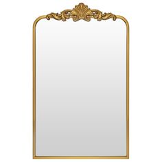 an ornate gold framed mirror on a white background