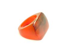 This ring is made with a red resin bedded in a special mold and after polished to be smoothy like a sea glass. The ring has an organic, rounded shape. It looks great with jeans or makes a statement when you're ready to go out. It's a cocktail ring or a contemporary piece. The size is medium size, 7.5 USA (United States). I can enlarge a bit. If you need help for your ring size, check out http://en.wikipedia.org/wiki/Ring_size Ready to ship! My work features brilliant colors and clear resin.The r Blood Ring, Colorful Ring, Ring Resin, Red Ring, Amber Resin, Contemporary Ring, Soft Toothbrush, Resin Ring, Gold Flakes