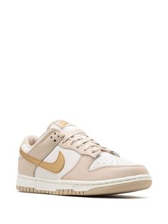 Nike Dunk Low "Phantom Metallic Gold" Sneakers - Farfetch Rose Gold Shoes, Gold Sneakers, Nike Gold, Cute Nike Shoes, Cute Nikes, Nike Dunk Low, Dunk Low, Low Sneakers, Nike Dunks