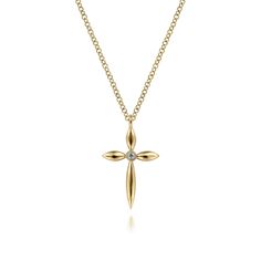 14K Yellow Gold Diamond Cross Pendant Necklace Diamond Cross Pendants, Diamond Cross, Cross Pendant Necklace, Intricate Design, Sparkle Diamonds, Cross Pendant, Diamond White, Shop Necklaces, Gold Diamond