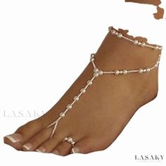 Lasaky - Exquisite Pearl and Bead Toe Ring Set Elegant Summer Body Jewelry Gift, Party Jewelry Beaded Alloy, Elegant Beach Jewelry Made Of Alloy, Party Jewelry With Beaded Alloy, Party Beaded Alloy Jewelry, Summer Bohemian Beaded Body Jewelry, Elegant Adjustable Body Jewelry For Summer, Silver Metal Body Jewelry For Beach, Summer Party Toe Ring Jewelry