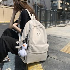 【Type】: Backpack/Shoulder Bag 【Material】: Nylon Small one size:【Top Size】: 26cm 【Bottom Size】: 29cm 【Width】: 11cm 【Height】: 38cm Big one size: 【Top Size】: 26cm 【Bottom Size】: 33cm 【Width】: 14cm 【Height】: 45cm 【Strap Height】: 44cm 【Internal Capacity】: 15inch laptop,Book,Wallet, Key Case, mobile phone, makeup, paper towel, etcPay attention to store priority to send parcels Cute Small Backpacks, Small Backpacks, Backpacks For Women, Women's Backpack, Fashion Shoes Sneakers, Backpack Material, Orange Shoes, Wedges Style, Sport Shoes Women