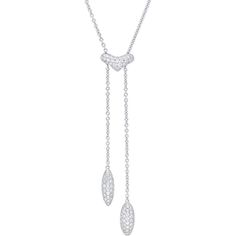 Sofer Jewelry - Pave Diamond Heart and Marquise Shape Drop Necklace in 14K White Gold White Gold Set, Drop Necklace, Drop Pendant, Diamond Heart, Relish, Necklace Chain, Round Cut Diamond, Celebration Of Life, Pave Diamonds