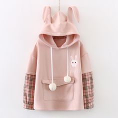 Fashion Rabbit Strawberry Hoodie PN2563 ●Size: Length 59 cm,bust 102 cm, sleeve 63 cm. ●Material:cotton ●About Shipping: We attach great importance to the orders of each customer and parcel delivery. 1.Processing time: 2-3 business days. 2.Shipping time: 10-15 business days to US, please allow 3-4 weeks shipping to other country.(Shipping times can be affected by variable customs clearance times or public holidays.) Fall Kawaii Hooded Sweatshirt, Kawaii Hooded Sweatshirt For Fall, Fall Hooded Kawaii Sweatshirt, Pink Harajuku Hoodie With Drawstring, Kawaii Winter Hooded Tops, Kawaii Hooded Top For Spring, Spring Cotton Kawaii Hoodie, Spring Kawaii Long Sleeve Sweatshirt, Kawaii Long Sleeve Sweatshirt For Spring