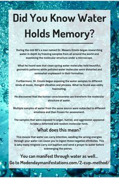 Did you know that you can manifest your reality with water? Today we will dive deep (no pun intended) into the Two Cup Manifestation method. This simple technique centers on the magic behind setting intention and has been proven successful by Manifestors and spiritualists all over the world. You’re probably wondering how on earth water could possibly influence your desires (aside from the obvious fact that its consumption is necessary for survival). How To Take Over The World, Water Affirmations, Water Has Memory, Water Memory, Nikolai Tesla, Masaru Emoto, Water Facts, Power Of Water, Water Magic