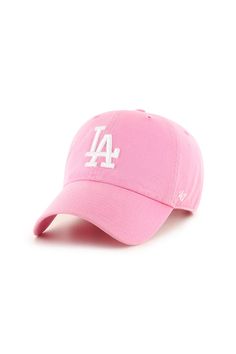 Show your team pride with the '47 Los Angeles Dodgers Clean Up Hat in Pink. This stylish hat features the iconic logo and is perfect for any fan. Made with high-quality materials, it offers both comfort and durability. Features: '47Style: B-NLRGW12GWS-RSColor: Pink/White100% Cotton Hat  Relaxed fit, garment washed Self fabric strap Raised LA embroidery logo Loop label Cotton twill ImportedOne size Fabric Strap, Cotton Hat, Stylish Hats, Iconic Logo, Pink Hat, Hush Puppies, Los Angeles Dodgers, Embroidery Logo, Clean Up