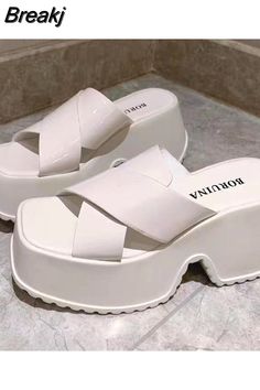 Shipping: Worldwide Express Shipping AvailableDelivery time: 7-15Days Fast ShippingReturns: Fast refund, 100% Money Back Guarantee.SPECIFICATIONSWith Platforms: YesUpper Material: PUStyle: FashionSide Vamp Type: OpenSandal Type: BasicPlatform Height: 0-3cmPattern Type: SolidOutsole Material: RubberOrigin: Mainland ChinaOccasion: CasualLining Material: PUItem Type: SandalsInsole Material: PUHeel Type: Square heelHeel Height: Super High (8cm-up)Fit: Fits true to size, take your normal sizeFashion Sandal Slippers, Summer Hot, Pu Heels, Bride Shoes, Open Toe Sandals, Shoes White, Outdoor Shoes, White Style, Womens High Heels