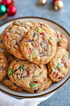 a white plate topped with cookies on top of a table