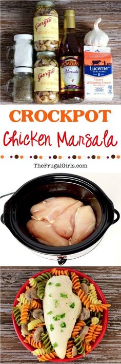 the crockpot chicken mansada is ready to be cooked in the slow cooker