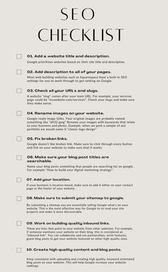 SEO checklist | digital marketing | social media growth tips Social Media Marketing Checklist, Shopify Checklist, Checklist Design, Digital Marketing Logo, Branding Checklist, Seo Checklist, Marketing Checklist