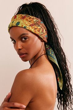 Forever cool and classic, this perfectly printed bandana is the ideal piece to add a little something special to absolutely any style. | Hearts On Fire Bandana by Free People in Green Bohemian Bandana For Beach In Summer, Trendy Beach Bandana Headband, One Size Bandana With Bandana Print For Beach, Hippie Style Summer Bandana, Summer Hippie Bandana, Bohemian Adjustable Bandana For Vacation, Trendy One Size Summer Bandana, Multicolor Hippie Bandana, One Size, Hippie Multicolor Bandana One Size