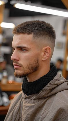 25 Edgar Cuts For Men That Never Go Out of Style Men’s Modern Hairstyles, Mid Fade Crewcut, Skin Fade Short On Top, High Fade Short Hair Men, Short Hair Skin Fade, Men’s High Fade Buzz Cut, Crew Haircut Men, Short Skin Fade Haircut Men, Undercut Short Hair Mens