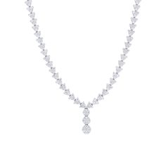 Elevate any look with the 17 inch Raddix Diamond Drop Necklace. Crafted with 4 5/8 carats of diamonds set in 18 karat gold, this necklace makes a statement of sophistication and timeless elegance. A delicate design adds a touch of refinement to your wardrobe. Elegant Cubic Zirconia Drop Necklace, Classic Brilliant Cut Drop Necklace For Formal Occasions, Luxury Diamond Necklace With 17 Jewels, Exquisite Diamond Cut Necklace In Diamond White, Exquisite Cubic Zirconia Diamond Necklace, Classic Formal Drop Necklace With Diamond Cut, Dazzling Formal Necklace With Brilliant Cut, Formal Dazzling Necklace With Brilliant Cut, Dazzling Brilliant-cut Necklace For Formal Occasions