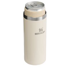 a white stainless steel insulated beverage bottle