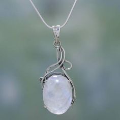 Fair Trade Sterling Silver and Moonstone Necklace - Flirt | NOVICA Affordable Faceted Sterling Silver Jewelry, Cheap Artistic Silver Necklaces, Cheap Moonstone Jewelry For Gifts, Necklace Silver And Gemstone, Cheap Faceted Sterling Silver Jewelry, Cheap Sterling Silver Pendant Jewelry, Cheap Silver Moonstone Jewelry, Cheap Artistic Silver Necklace, Cheap Silver Whimsical Necklaces