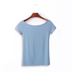 Modal Solid Color Slimming Basic Tee Material: Modal  (comfortable,smooth,good draping) Style: Slim fit Size: S, M, L, XL, XXL Color:Red, Navy Blue, White, Light Gray, Light Blue, Black, Wine Red  Occasion: Outdoor, Daily,  Vacation  Model: Height: 70.1 in (178 cm), Bust: 31.9 in (81 cm), Hips: 34.6 in (88 cm) Wash care instructions Avoid high temperature washing and drying, gentle washing, clean and lay flat 1. It is recommended to wash gently during the washing process and not to mix dark and light colors to avoid staining; 2. In order to maintain the shape and color of the clothes, please add salt water or white vinegar in the first wash. 3. When storing, avoid contacting the desiccant and cosmetics with the fabric. 4. Do not twist with excessive force when draining to reduce the deform Fitted Plain T-shirt For Summer, Spring Plain Stretch T-shirt, Basic Solid Color Stretch Tops, Basic Stretch Tops In Solid Color, Fitted Summer T-shirt In Solid Color, Basic Stretch Solid Color Tops, Summer T-shirt With Scoop Neck In Solid Color, Versatile Solid Color Stretch Tops, Blue Non-stretch Short Sleeve Top