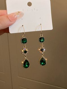 Sku CY-!103104 Material Rhinestone , Alloy Occasion Going out , Statement , Urban Seasons Spring , Summer , Autumn , Winter Type Earrings Accessories Color GREEN Size One_size Please consult the size chart we provide for this item's measurements to help you decide which size to buy.Please note: There may be 1-3cm differ due to manual measurement. Beach Blouse, Winter Typ, Drape Maxi Dress, Spring Summer Autumn Winter, Printed Balloons, Earrings Accessories, Blouse Pants, Midi Dress Casual, Maxi Dress Evening