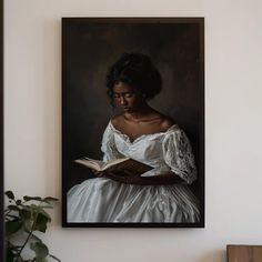 Add a touch of vintage charm and elegance to your space with this beautiful canvas featuring a portrait of an African American girl reading a book. This stunning artwork captures the essence of the Victorian era and is ready to hang, perfect for enhancing your bedroom or study room with its serene and thoughtful depiction. *Exquisite vintage portrayal of an African American girl reading a book *High-quality canvas with rich, lasting colors *Framed and ready to hang, no assembly required *Ideal for bedrooms, study rooms, or living rooms *Adds an elegant, Victorian-inspired touch to your decor 🎨 Elevate Your Space with Stunning Canvas and Framed Prints ⭐ Why Choose Our Prints? ✅ Ready to Hang All canvases, both framed and stretched, are wrapped and ready to hang right out of the box. ✅ Wide Victorian Decor Bedroom, Dune Oc, Black Vintage Art, Victorian Era Art, Decor For Bedroom Wall, Book Portrait, Home Decor Victorian, Portrait Decor, African Home