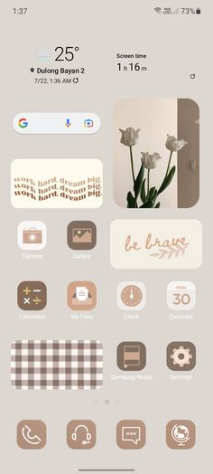 an iphone screen with various icons and buttons on the bottom right corner, including flowers