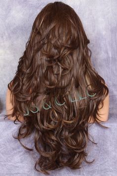 Human Hair Blend Full Lace Front Wig long Beach Wavy Brown mix Hair ws 4-27-30 | eBay Deep Layer Haircut, Long Wavy Hair Cuts With Layers, Layers For Curly Hair, Brown Wavy Hair, Haircuts For Long Hair With Layers, Wavy Haircuts, Hairstyles For Layered Hair, Haircuts For Wavy Hair, Mixed Hair