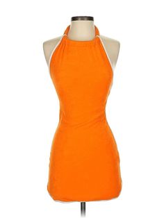 Urban Outfitters Casual Dress Size: X-Small Orange Dresses - used. 80% COTTON, 20% POLYESTER, Mini, Halter, Short, Sleeveless | Urban Outfitters Casual Dress: Orange Dresses - Size X-Small Summer Stretch Bodycon Dress, Lined, Summer Stretch Bodycon Dress With Lining, Summer Stretch Lined Bodycon Dress, Sleeveless Summer Bodycon Dress Lined, Sleeveless Lined Bodycon Dress For Summer, Orange Stretch Mini Dress With Halter Neck, Orange Stretch Halter Neck Mini Dress, Fitted Orange Halter Dress For Summer, Urban Outfitters Bodycon Spring Dresses