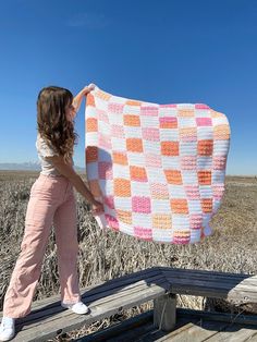 "The Check You Later Throw is a PDF DIGITAL DOWNLOAD Crochet Pattern designed by EvelynAndPeter! The Check You Later Throw is the perfect crochet pattern for those looking to create a cozy and on-trend blanket! This throw features a modern checkered design using 2 different stitches and 2 different yarns for a beautiful texture. The pattern is beginner friendly and includes a video tutorial along with the detailed written instructions. This blanket is crocheted in 9 strips instead of separate sq Checker Blanket, Crochet Checkered, Confection Au Crochet, Crochet Blanket Designs, Beginner Crochet Projects, Crochet Simple, Crochet Inspiration, Crochet Cardigan Pattern, Blanket Crochet