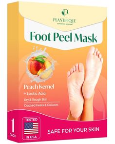 PRICES MAY VARY. SILKY AND SMOOTH FEET: The Peach Foot Peel Mask removes calluses and cracked feet painlessly from the deepest layers of the skin. The Plantis complex helps get rid of your dead, dry skin and the Peach Kernel oil rejuvenates and accelerates the regeneration of your skin cells. DERMA TESTED: The quality and safety of the foot mask is guaranteed by the Essex Testing Clinic established in 1983. Our dermatologists created this foot exfoliator peeling mask formula without any harsh or Foot Peel Mask, Dry Heels, Peeling Mask, Exfoliating Mask, Foot Mask, Callus Removal, Peeling Skin, Manicure Y Pedicure