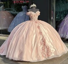 Ball Gown Sweet 16, Pink Quinceanera Dresses, Xv Dresses, Pink Quinceanera, Quinceanera Pink, Quinceanera Themes Dresses, Pink Sweet 16, Pink Quince, Dresses Off Shoulder